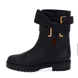 Valentino Now Wrap Vitello Biker Boot Black 6.5/36